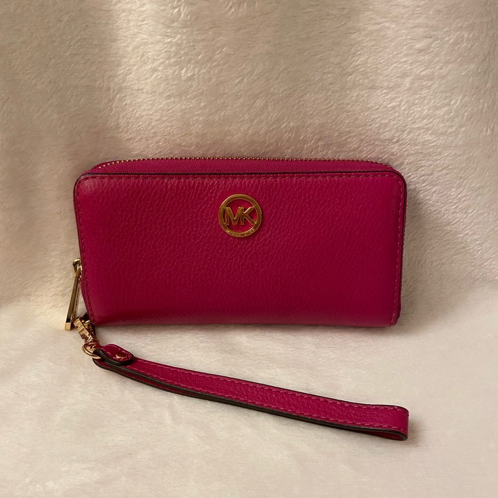 Michael Kors Pink Pebble Leather Wallet